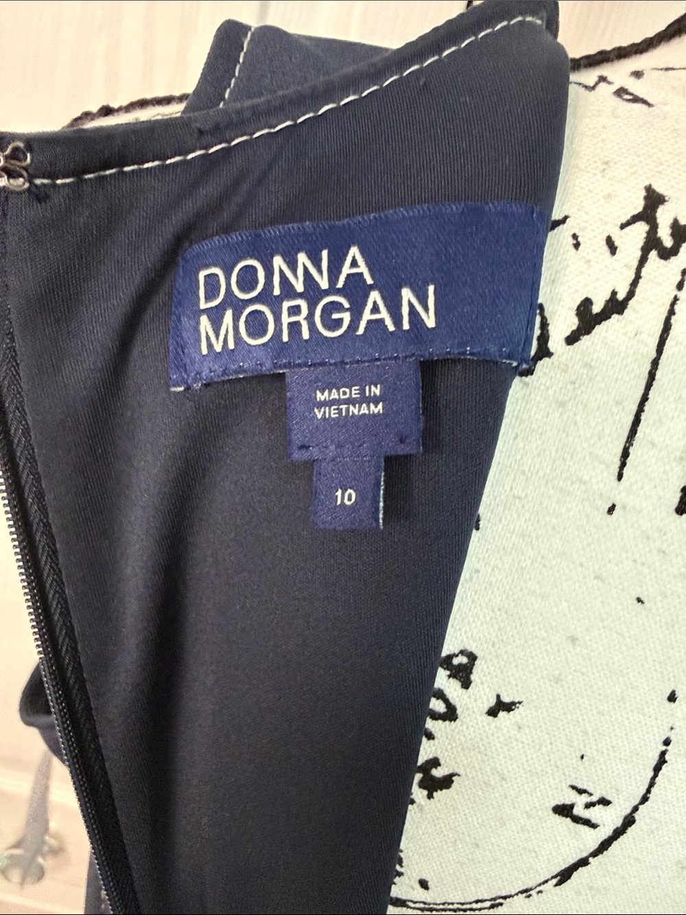 Donna Morgan Sleeveless Mini with Princess Seaming in Navy Blazer - Picture 5 of 7